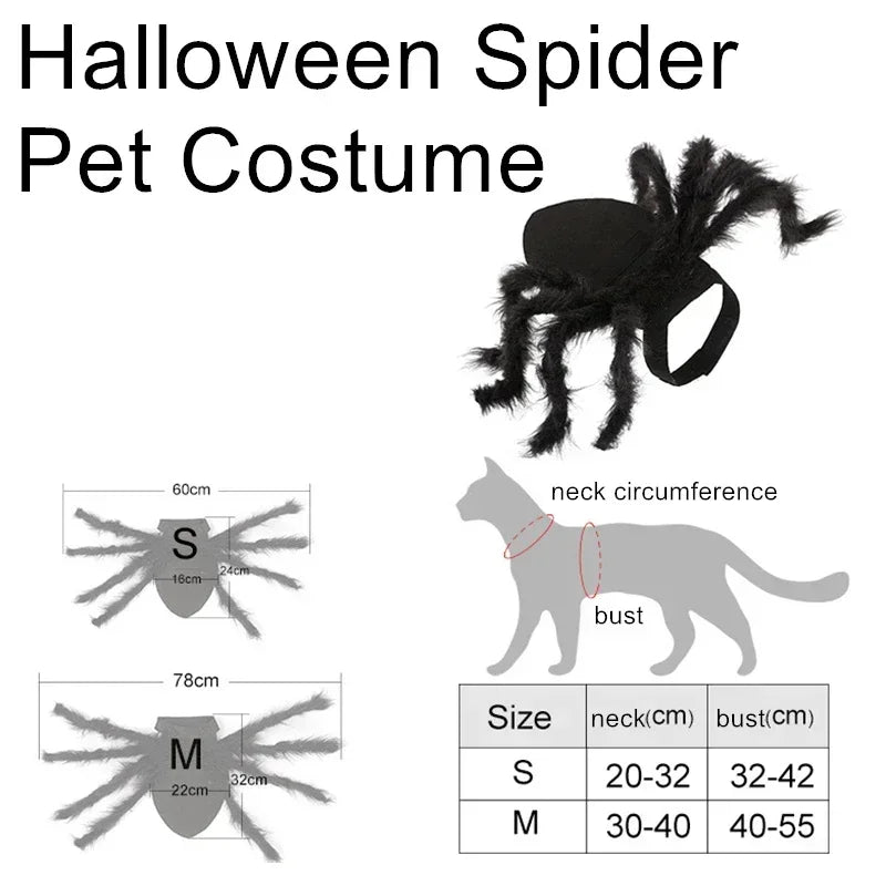 Déguisement d’araignée velue pour chat et petit chien
