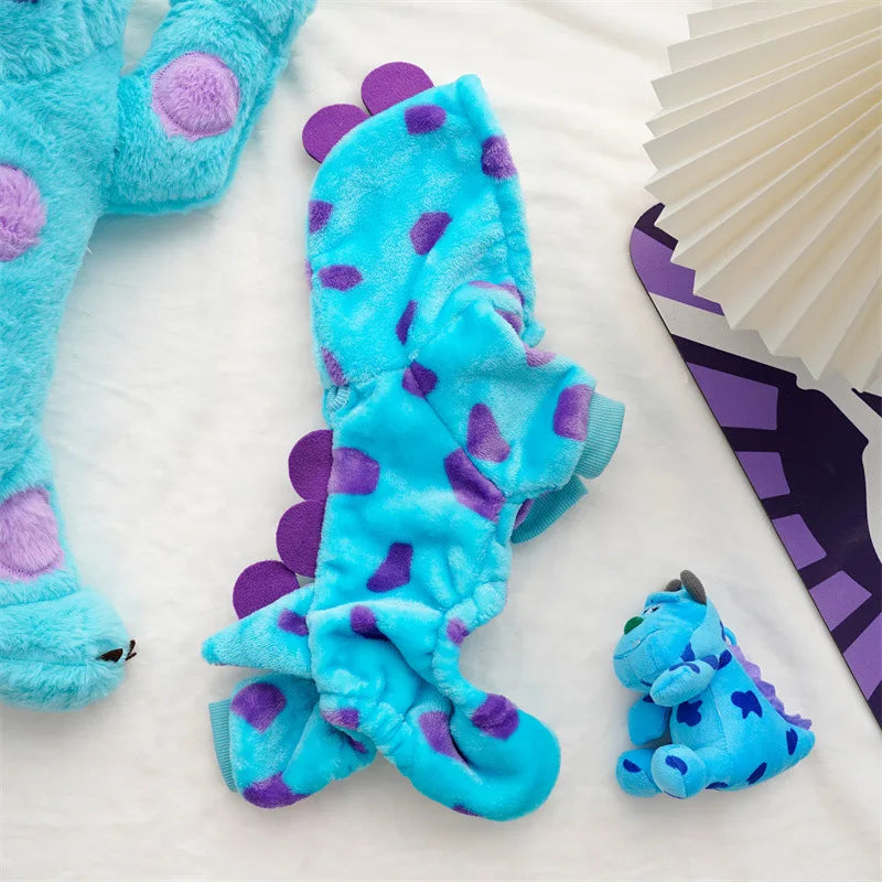 Combinaison de dinosaure bleu pour chat et petit chien