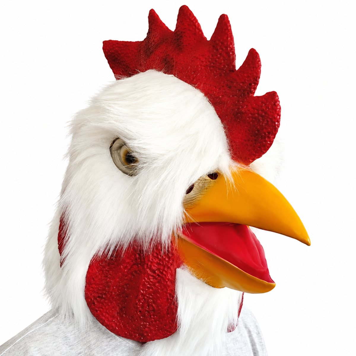 Masque de coq à plumes blanches – adulte – vue 1