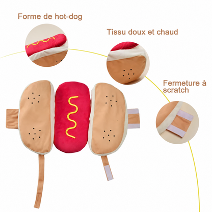 Déguisement de hot-dog pour chien et chat