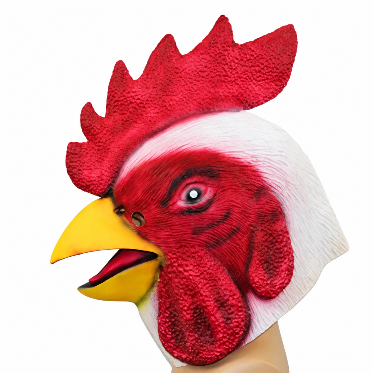 Masque de coq rouge en latex – adulte – vue 2