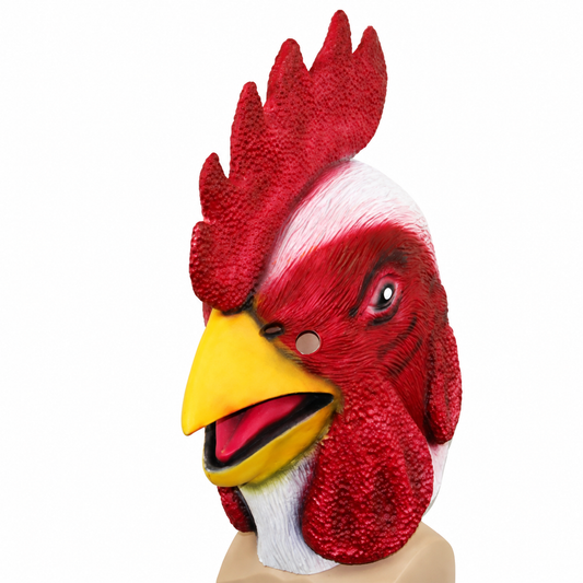 Masque de coq rouge en latex – adulte – vue 3