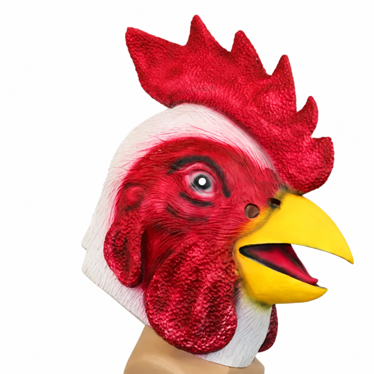 Masque de coq rouge en latex – adulte – vue 1