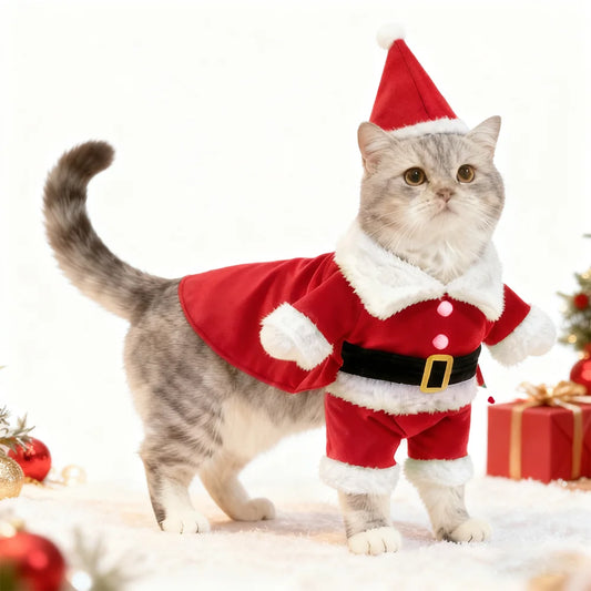 Déguisement de Père Noël pour chat et petit chien