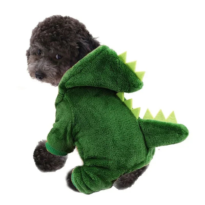 Déguisement dinosaure en polaire pour chat et petit chien