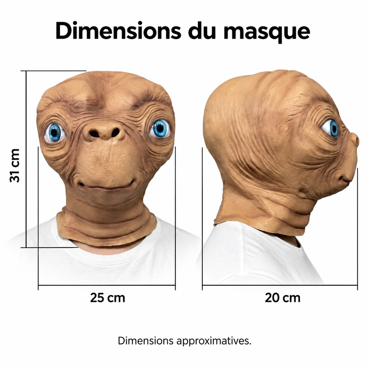 Masque d’extraterrestre en latex – adulte – vue 2