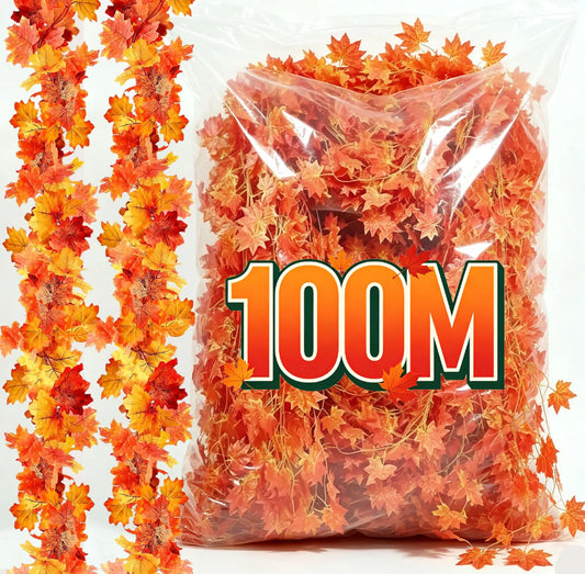 Guirlande de feuilles d’érable artificielles – 2,3 m