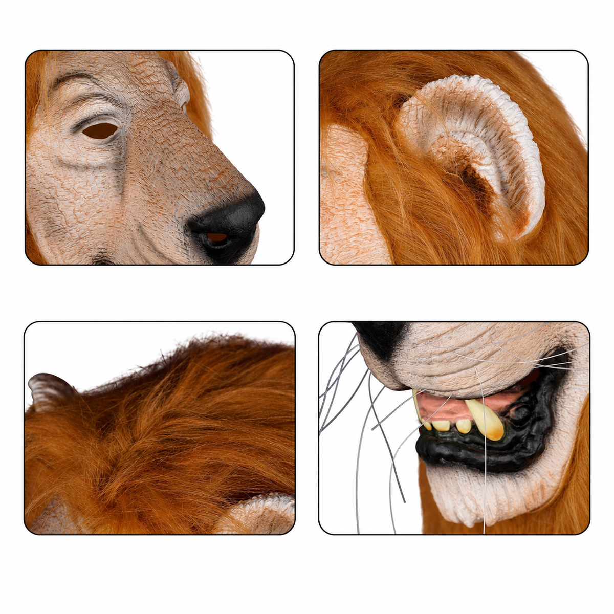Masque de lion à crinière brune – adulte – vue 4