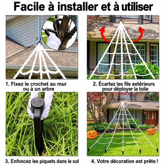 Grande toile d’araignée triangulaire – 5 m