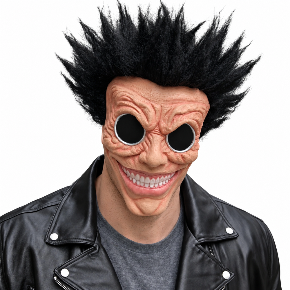 Masque grimaçant à cheveux hérissés – adulte